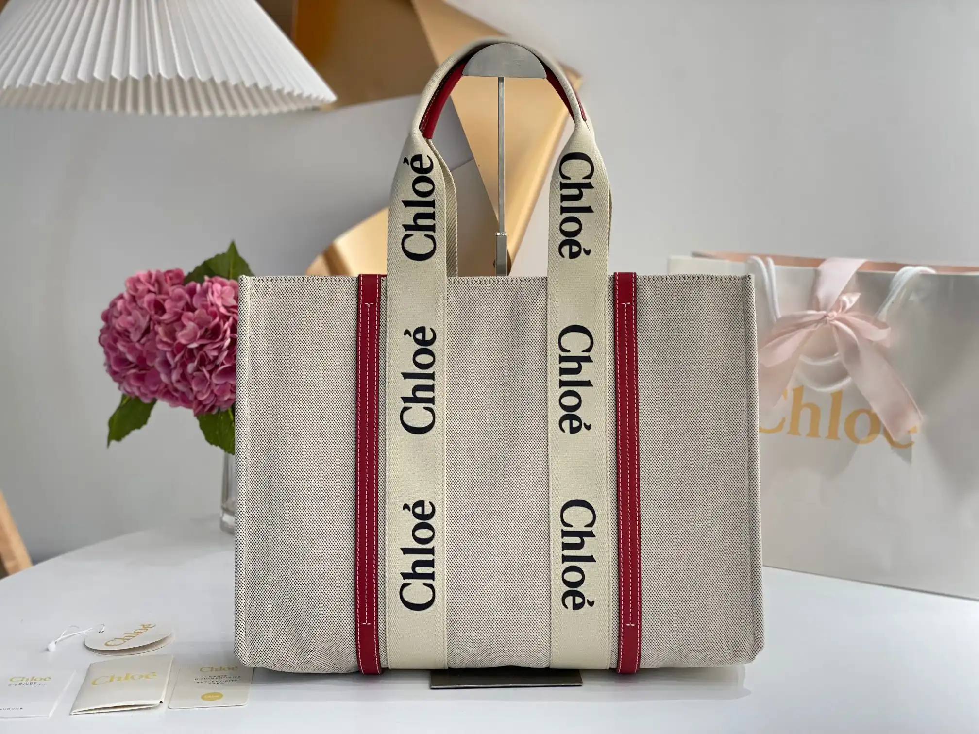 CHLOÉ large woody tote bag 0129