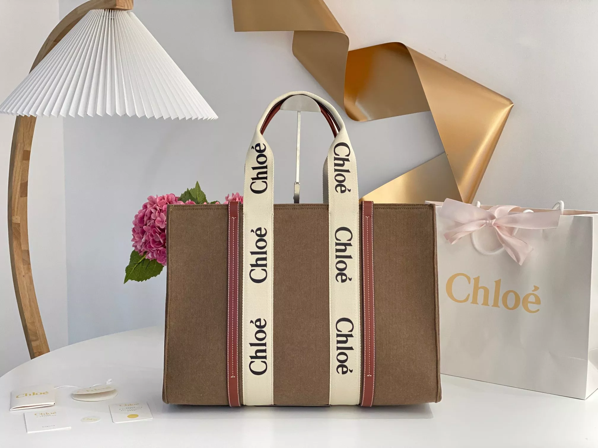 First Bag Ru CHLOÉ large woody tote bag 0116