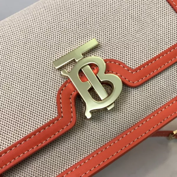 First Bag Ru BURBERRY Two-tone Canvas and Leather TB Bag 0117