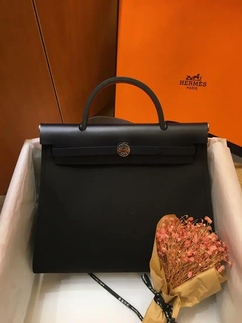 First Bag Ru HERMES HERBAG 31CM ALL HANDMADE 0205