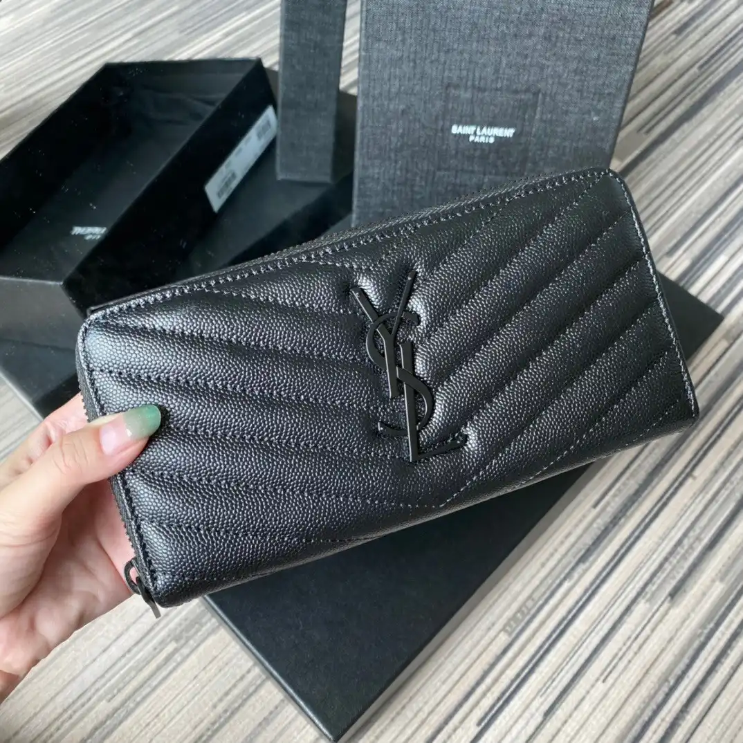 First Bag Ru YSL MONOGRAM ZIPPY WALLET 0202